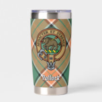 Clan Pollock Crest over Tartan Insulated Tumbler