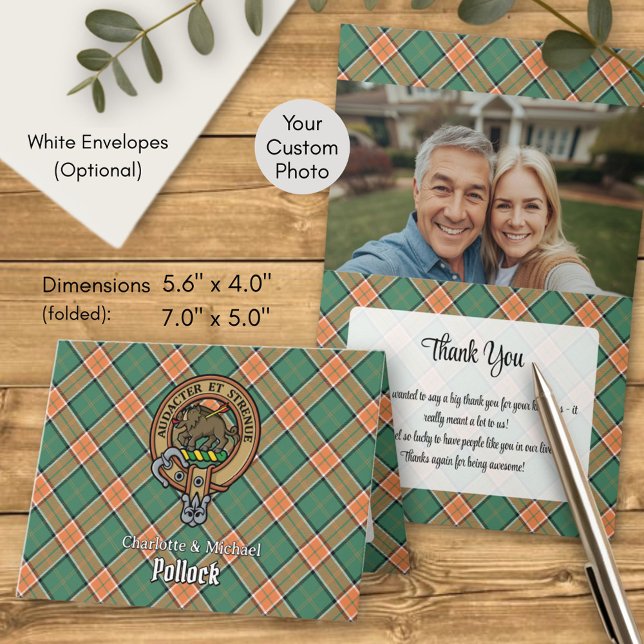 Clan Pollock Crest over Tartan Invitation (Creator Uploaded)