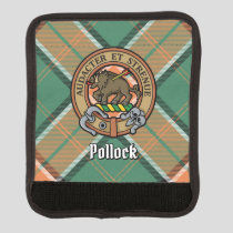 Clan Pollock Crest over Tartan Luggage Handle Wrap