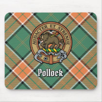Clan Pollock Crest over Tartan Mouse Pad