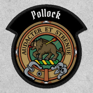 Clan Pollock Crest over Tartan Patch