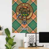Clan Pollock Crest over Tartan Poster (Home Office)