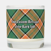 Clan Pollock Crest over Tartan Scented Candle (Back)