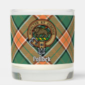Clan Pollock Crest over Tartan Scented Candle (Front)