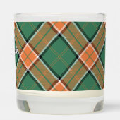 Clan Pollock Crest over Tartan Scented Candle (Left)