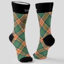 Clan Pollock Crest over Tartan Socks