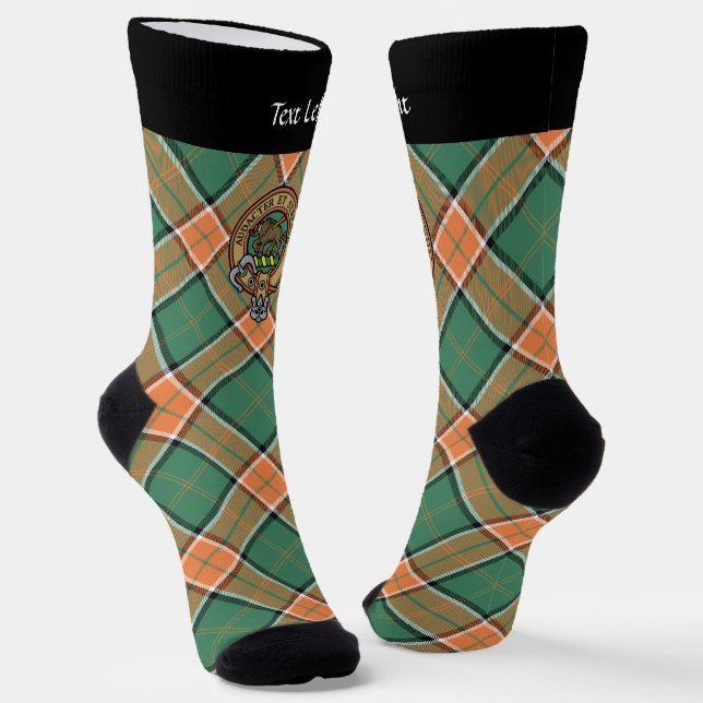Clan Pollock Crest over Tartan Socks (Angled)