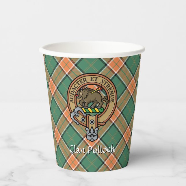Clan Pollock Crest Paper Cups (Front)
