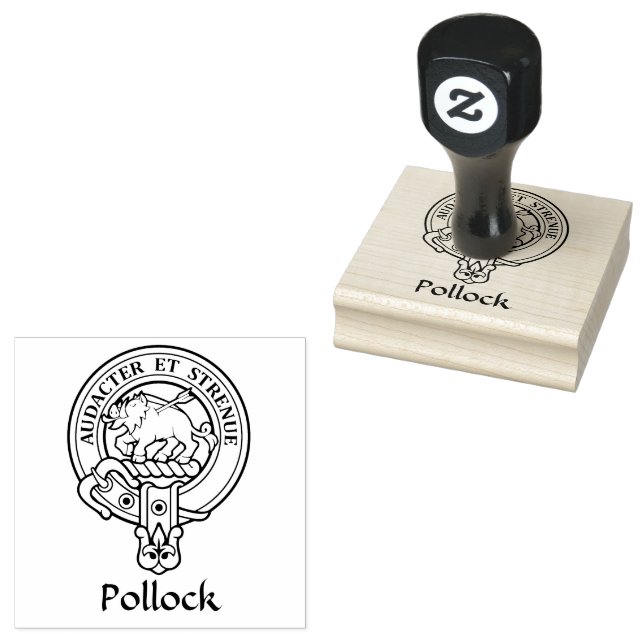 Clan Pollock Crest Rubber Stamp (Stamped)