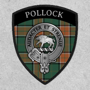 Clan Pollock Crest & Tartan Shield Patch