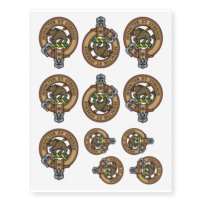 Clan Pollock Crest Temporary Tattoos (Front)