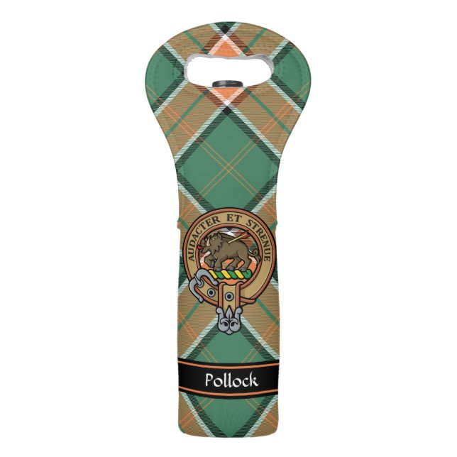 Clan Pollock Crest Wine Bag (Front)