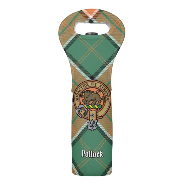 Clan Pollock Crest Wine Bag (Front)