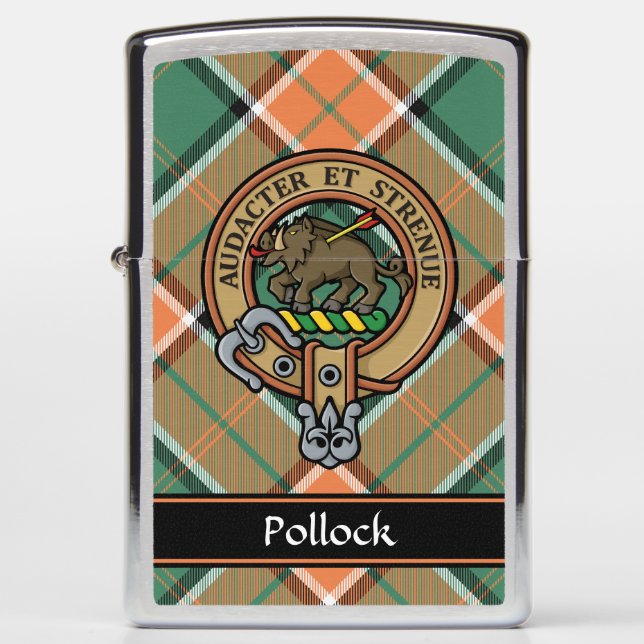 Clan Pollock Crest Zippo Lighter (Front)