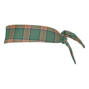 Clan Pollock Scottish Accents Orange Green Tartan Tie Headband