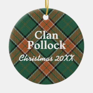 Clan Pollock Scottish Tartan Ceramic Ornament