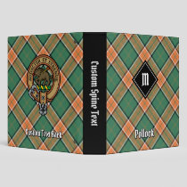 Clan Pollock Tartan 3 Ring Binder