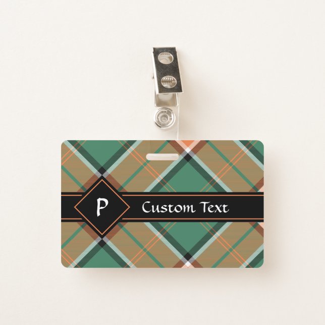 Clan Pollock Tartan Badge (Front with Clip)