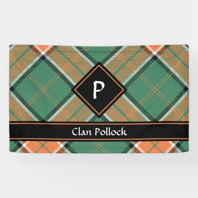 Clan Pollock Tartan Banner (Horizontal)