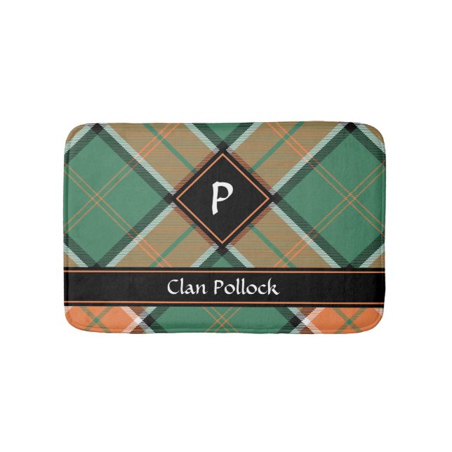 Clan Pollock Tartan Bath Mat (Front)