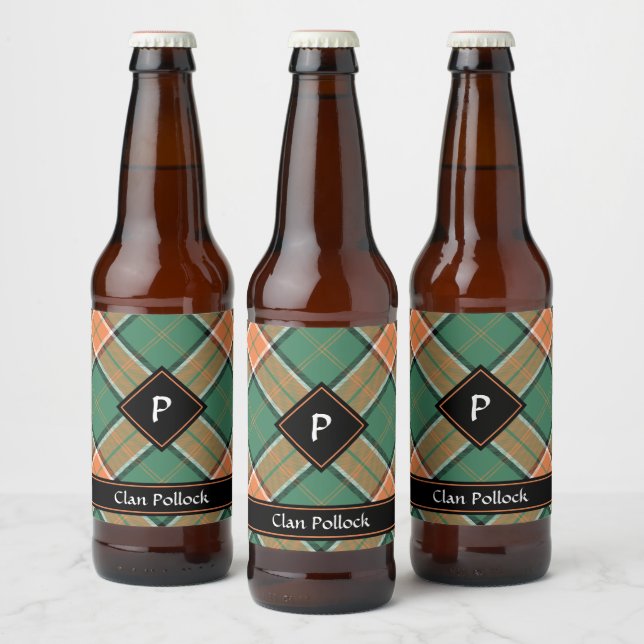 Clan Pollock Tartan Beer Bottle Label (Bottles)