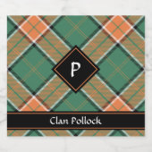 Clan Pollock Tartan Beer Bottle Label (Single Label)