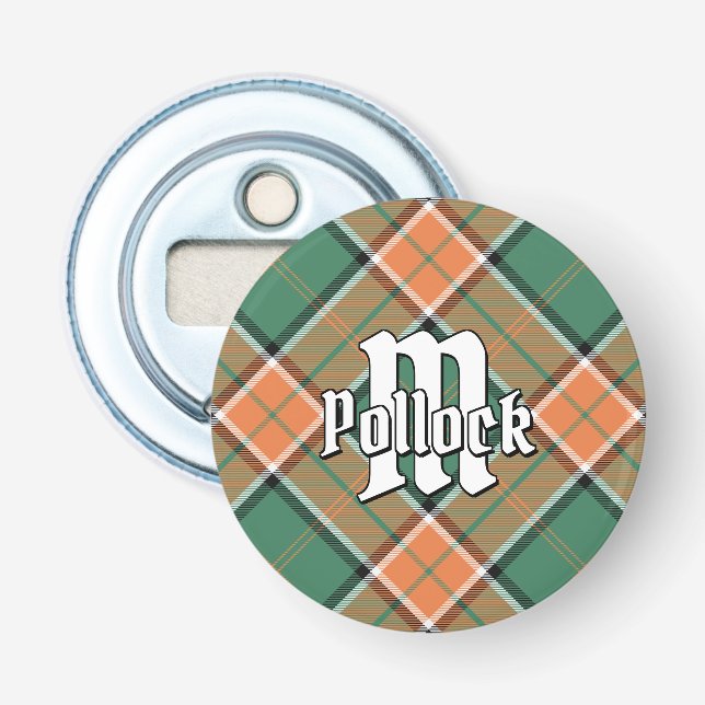 Clan Pollock Tartan Bottle Opener (Front)