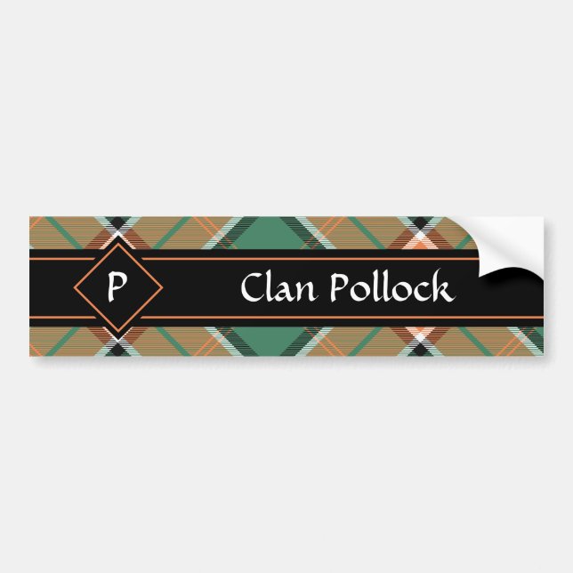 Clan Pollock Tartan Bumper Sticker (Front)