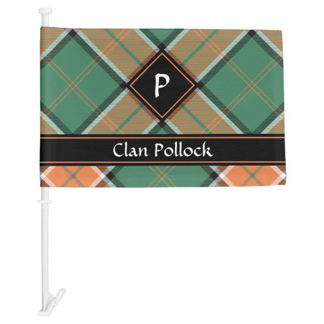 Clan Pollock Tartan Car Flag (Front)