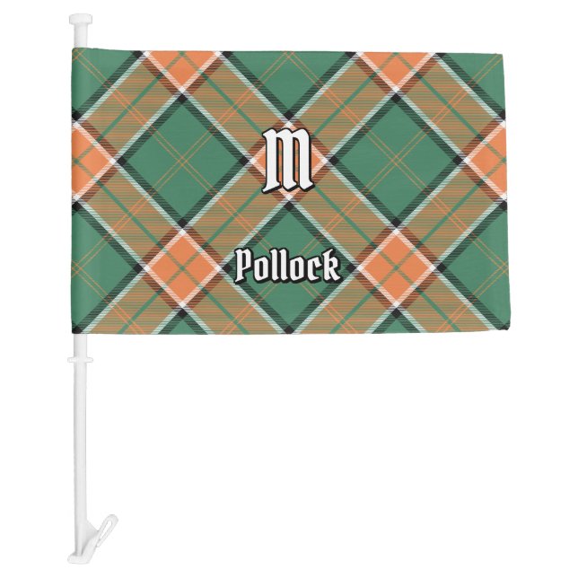 Clan Pollock Tartan Car Flag (Front)