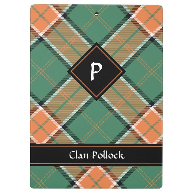 Clan Pollock Tartan Clipboard (Back)