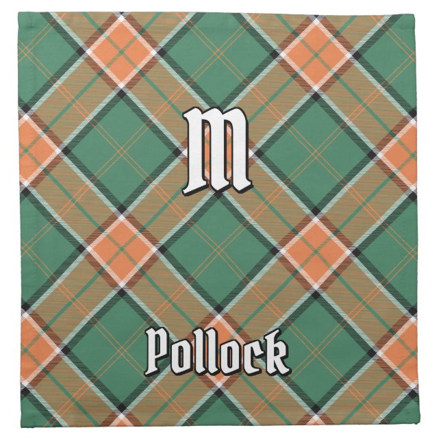 Clan Pollock Tartan Cloth Napkin (Front)