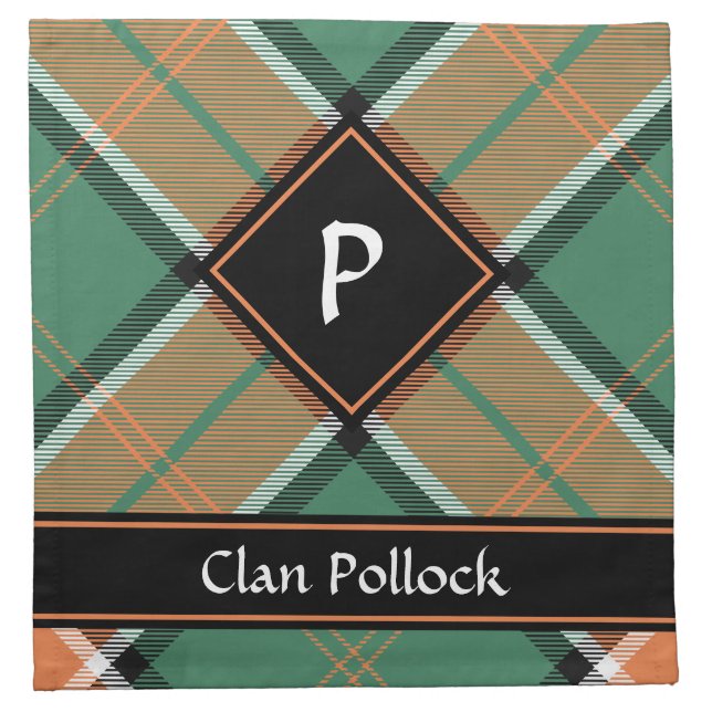Clan Pollock Tartan Cloth Napkin (Front)
