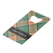 Clan Pollock Tartan Credit Card Bottle Opener (Back Angled)