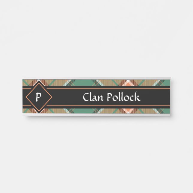 Clan Pollock Tartan Door Sign (Front)