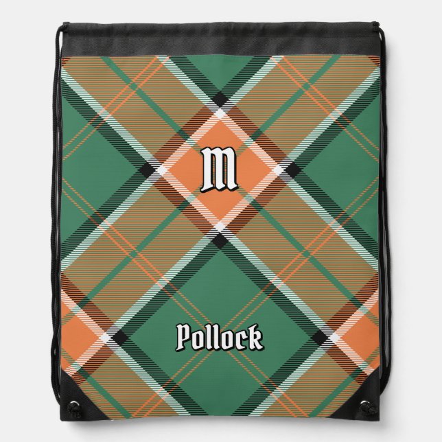 Clan Pollock Tartan Drawstring Bag (Front)
