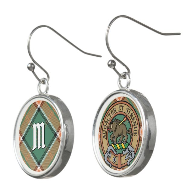 Clan Pollock Tartan Earrings (Angled)