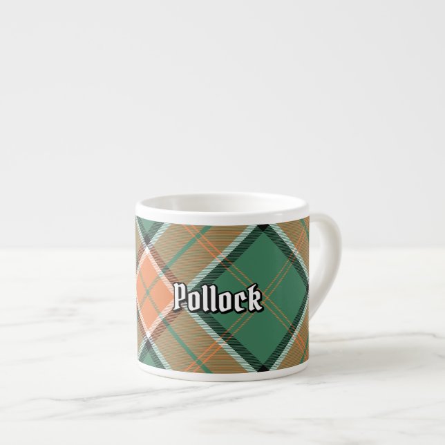 Clan Pollock Tartan Espresso Cup (Front Right)