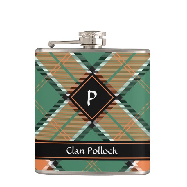 Clan Pollock Tartan Flask (Front)