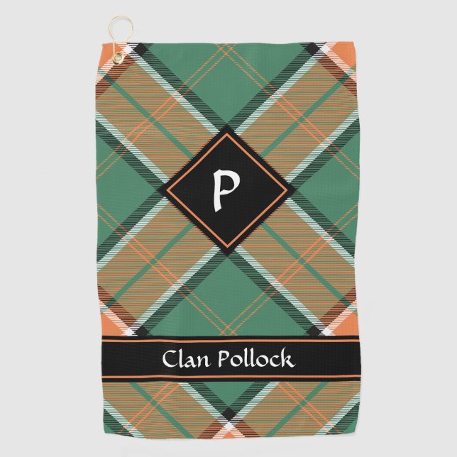 Clan Pollock Tartan Golf Towel (Front)