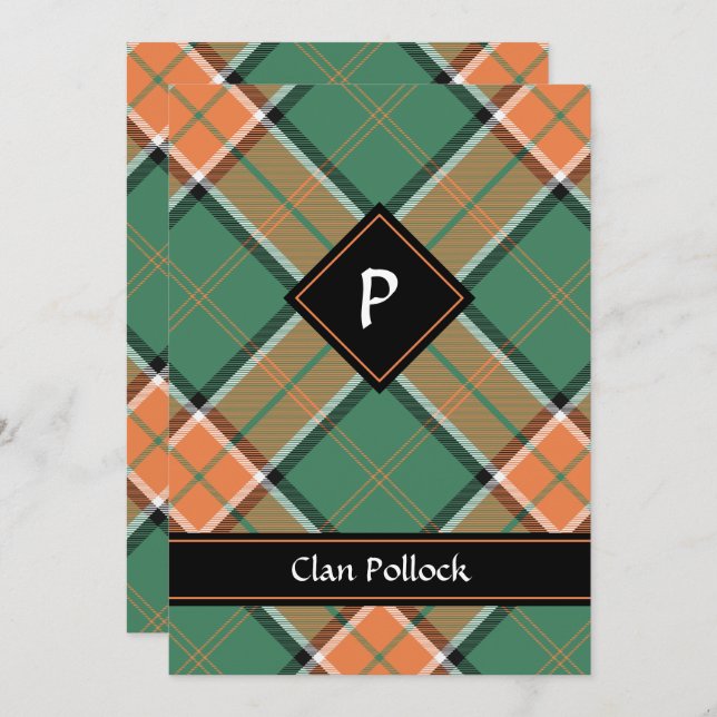 Clan Pollock Tartan Invitation (Front/Back)