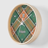 Clan Pollock Tartan Large Clock (Angle)