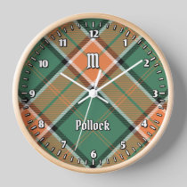 Clan Pollock Tartan Large Clock