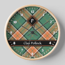 Clan Pollock Tartan Large Clock