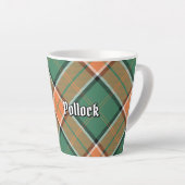 Clan Pollock Tartan Latte Mug (Right Angle)
