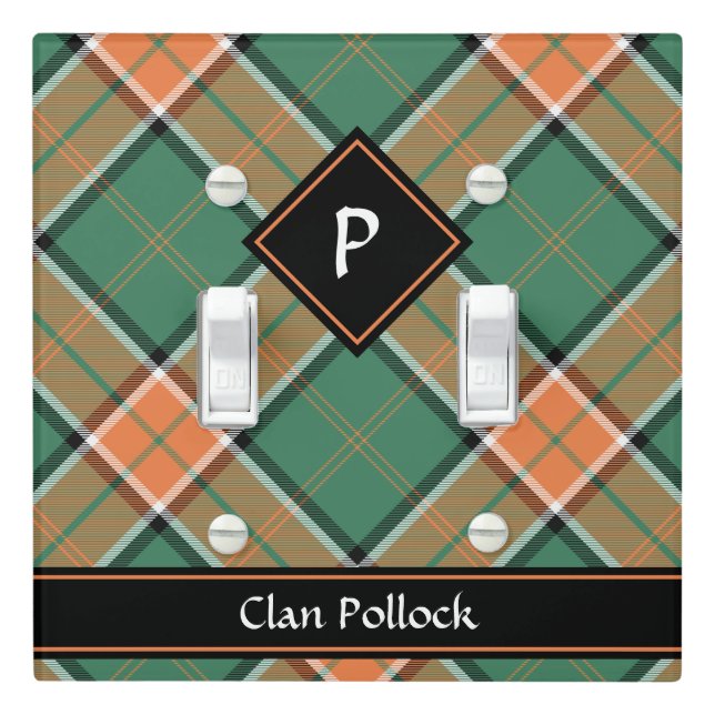 Clan Pollock Tartan Light Switch Cover (In Situ)