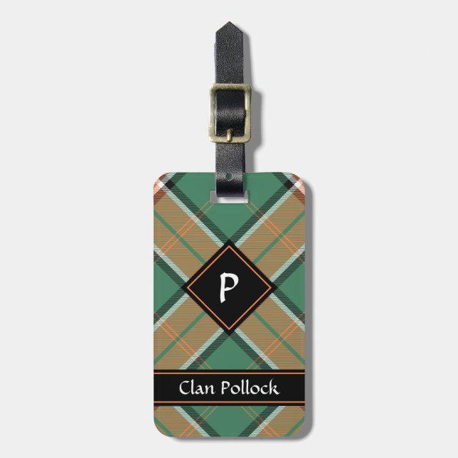 Clan Pollock Tartan Luggage Tag (Front Vertical)