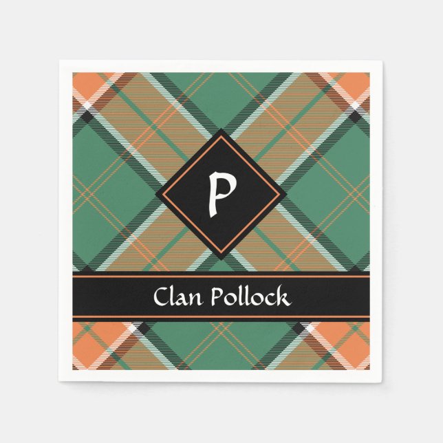 Clan Pollock Tartan Napkins (Front)