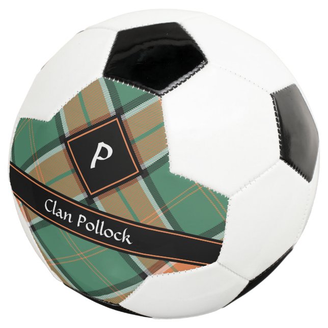 Clan Pollock Tartan Soccer Ball (Three Quarter)