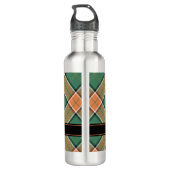 Clan Pollock Tartan Stainless Steel Water Bottle (Back)